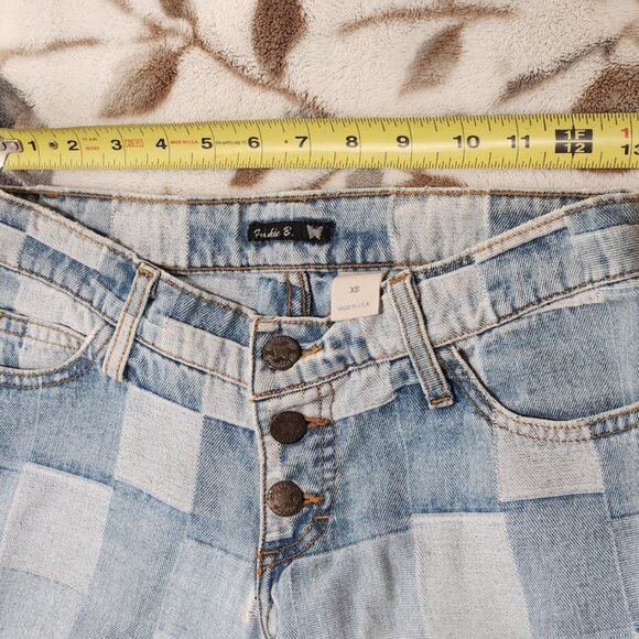 Frankie B Vintage Patchwork Boot Cut Jeans Size XS - Picture 2 of 11